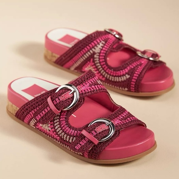 Dolce Vita Ralli Pink Knit Woven Boho Sandals- Size 8 - Picture 1 of 8